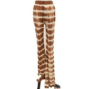 Raga Brown Tie Dye Pull-On Knit Flare Leg Pants Size Large